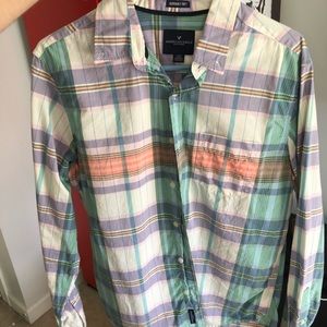 Pastel plaid button up